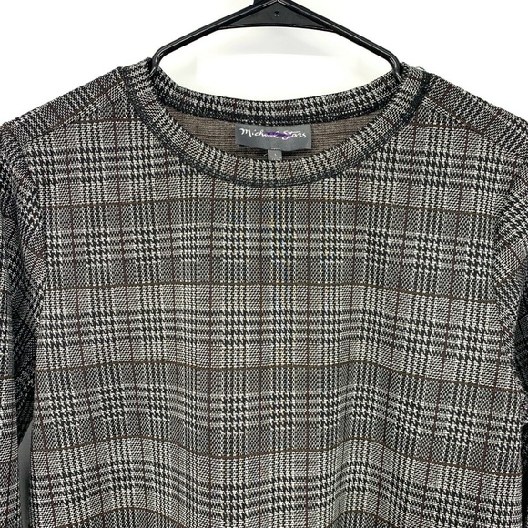 Michael Stars Dress Black Glen Plaid Bell Sleeve - Picture 5 of 10